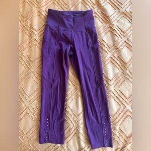 Burgundy lululemon cropped leggings size 2